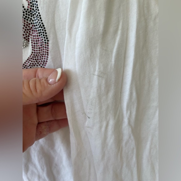 ZADIG & VOLTAIRE ORIGINAL BRAND WHITE BEADED SKELETON TOP, HALLOWEEN; size L - Picture 9 of 10